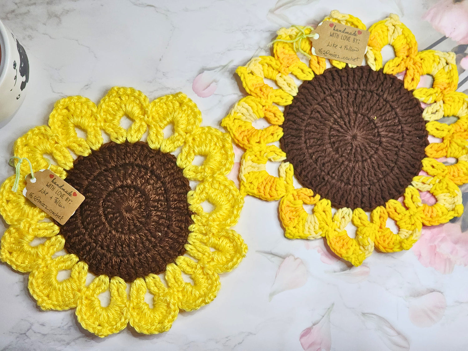 Sunflower crochet centrepieces to brighten up any home
