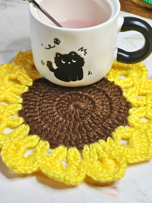 Sunflower crochet centerpiece with a beautiful sheen to glow up your space