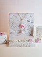 Pink-White Orchid mIcro-crochet necklace with 12mm pink-purple Aurora grade natural freshwater pearl 
