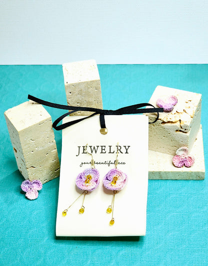 Poppy Micro-crochet Dangle Earrings